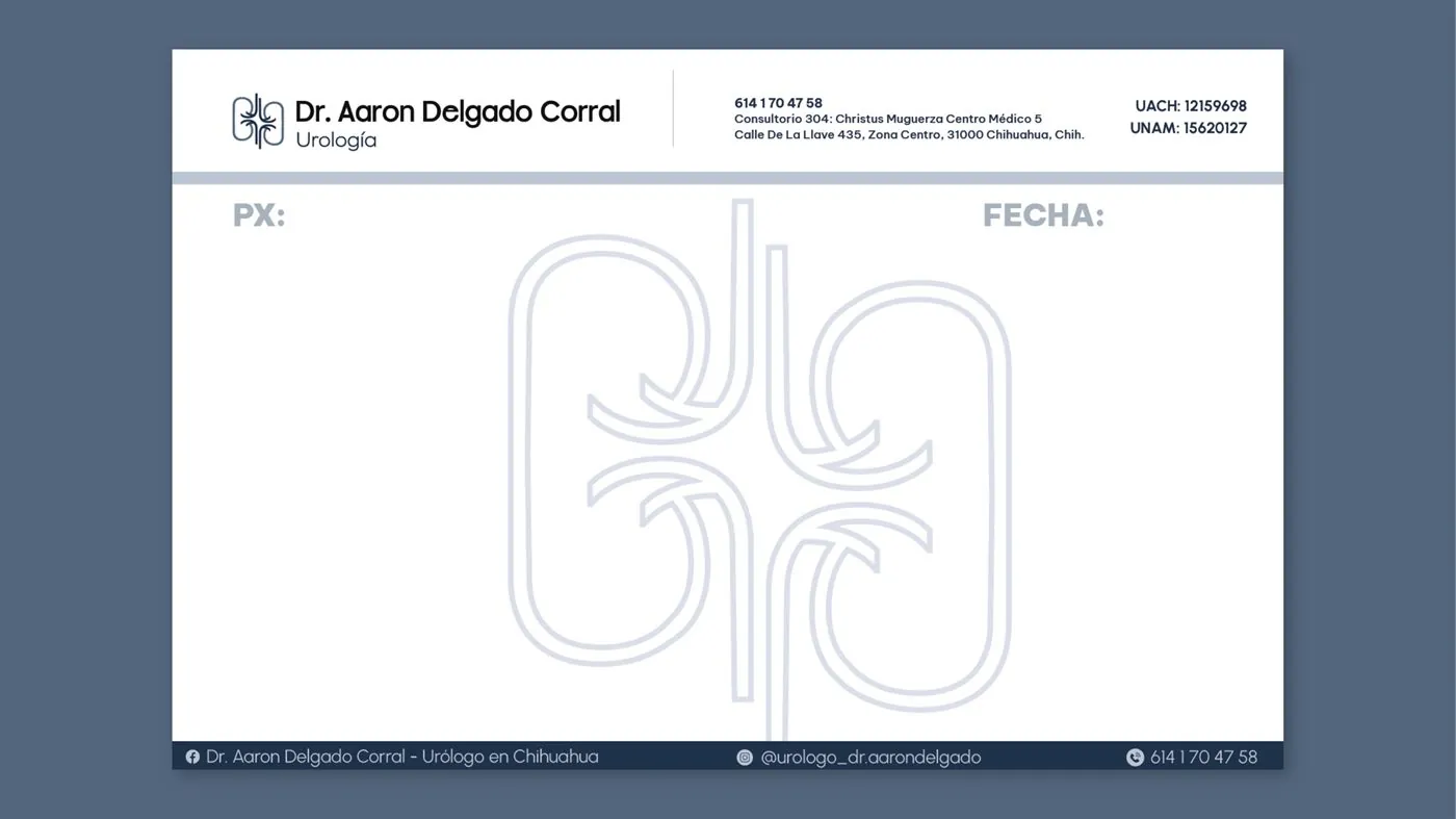 Mockup de recetario médico con identidad visual de marca