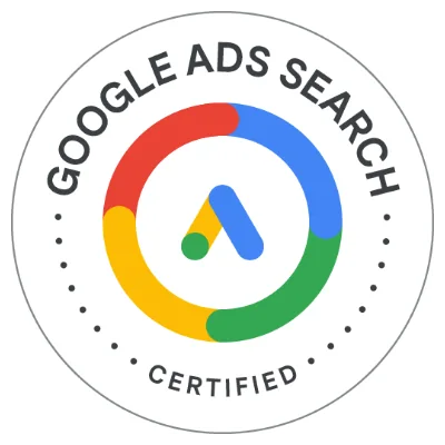 Insignia de certificación Google Ads Search obtenida por CLÍNICA MKT